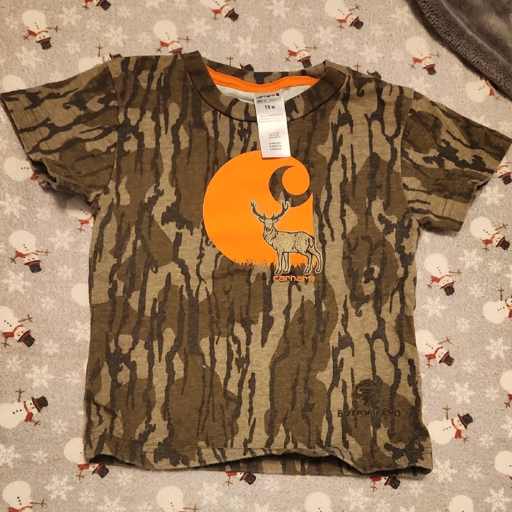 Carhartt Kids' Woodland Camo T-Shirt - Orange and Brown